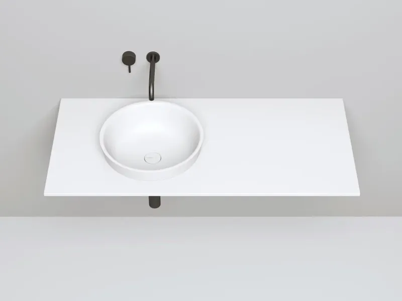 Полувстраиваемая раковина Salini Marea 03 S-Stone 1802203M 42см белый матовый Полувстраиваемая раковина Salini Marea 03 S-Stone 1802203M 42см белый матовый