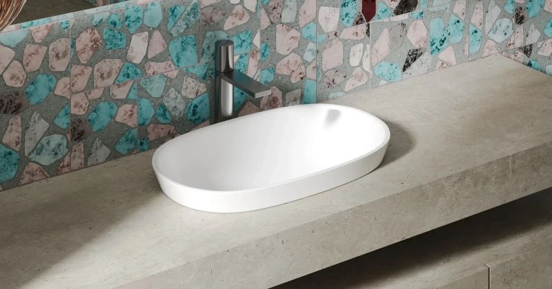 Полувстраиваемая раковина Salini Marea 01 S-Stone 1802201MRF 65см RAL полностью Полувстраиваемая раковина Salini Marea 01 S-Stone 1802201MRF 65см RAL полностью