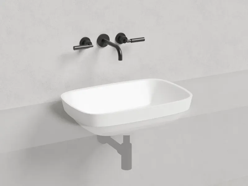 Полувстраиваемая раковина Salini Marea 02 S-Stone 1802202MRH 60см RAL снаружи Полувстраиваемая раковина Salini Marea 02 S-Stone 1802202MRH 60см RAL снаружи