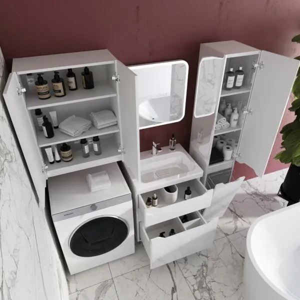 Тумба под раковину Style Line Марелла 60 Люкс Plus СС-00002396 белый глянец