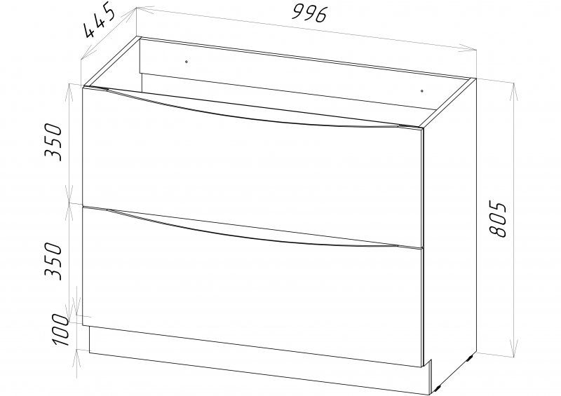 Тумба под раковину BelBagno напольная 100x85см Bianco Lucido MARINO-1000-2C-PIA-BL-P