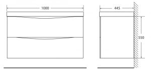 Тумба под раковину BelBagno подвесная 100x53см Bianco Lucido MARINO-1000-2C-SO-BL-P
