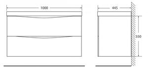 Тумба под раковину BelBagno подвесная 100x53см Nero Lucido MARINO-1000-2C-SO-NL-P