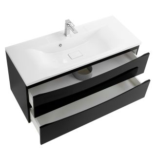 База под раковину BelBagno подвесная с двумя выкатными ящиками, Nero Lucido, 1100x450x500, MARINO-1100-2C-SO-NL-P черный глянцевый