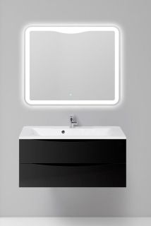 База под раковину BelBagno подвесная с двумя выкатными ящиками, Nero Lucido, 1100x450x500, MARINO-1100-2C-SO-NL-P черный глянцевый