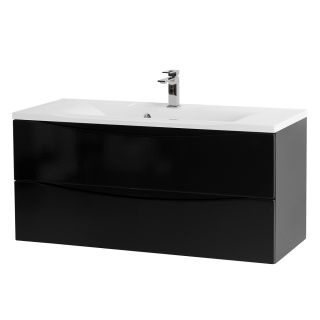 База под раковину BelBagno подвесная с двумя выкатными ящиками, Nero Lucido, 1100x450x500, MARINO-1100-2C-SO-NL-P черный глянцевый