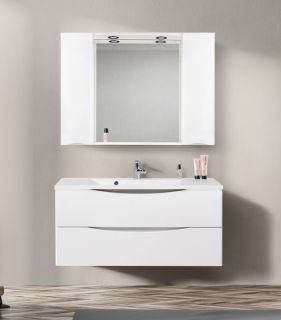 Зеркальный шкаф BelBagno с подсветкой 120x75см Bianco Lucido MARINO-SPC-1200/750-2A-BL-P