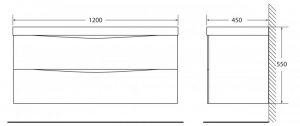 Тумба под раковину BelBagno подвесная 120x53см Bianco Opaco MARINO-1200-2C-SO-BO-P