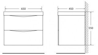 Тумба под раковину BelBagno подвесная 65x53см Bianco Lucido MARINO-650-2C-SO-BL-P