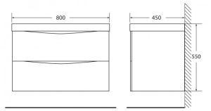 Тумба под раковину BelBagno подвесная 80x53см Bianco Lucido MARINO-800-2C-SO-BL-P