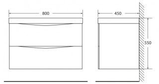 Тумба под раковину BelBagno подвесная 80x53см Bianco Opaco MARINO-800-2C-SO-BO-P