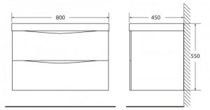 Тумба под раковину BelBagno подвесная 80x53см Rovere Moro MARINO-800-2C-SO-RW-P