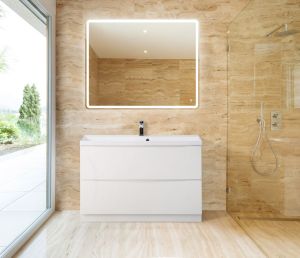 Тумба под раковину BelBagno напольная 100x85см Bianco Lucido MARINO-1000-2C-PIA-BL-P