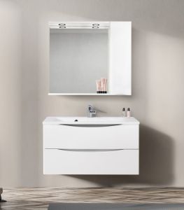 Зеркальный шкаф BelBagno с подсветкой правосторонний 90x75см Bianco Lucido MARINO-SPC-900/750-1A-BL-P-R