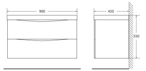 Тумба под раковину BelBagno подвесная 90x53см Bianco Lucido MARINO-900-2C-SO-BL-P