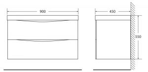 Тумба под раковину BelBagno подвесная 90x53см Rovere Bianco MARINO-900-2C-SO-WO-P