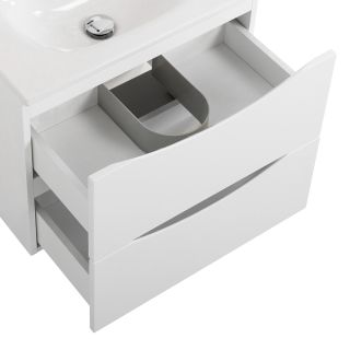 База под раковину BelBagno подвесная с двумя выкатными ящиками, Bianco Opaco, 496x390x500, MARINO-CER-MINI-500-2C-SO-BO-P белый матовый