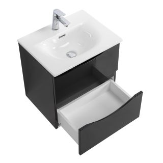 База под раковину BelBagno подвесная с двумя выкатными ящиками, Nero Lucido, 496x390x500, MARINO-CER-MINI-500-2C-SO-NL-P черный глянцевый