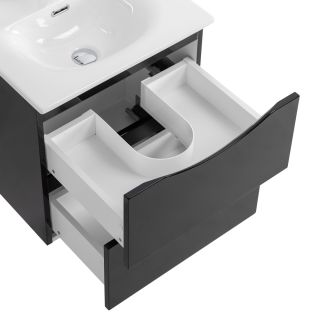 База под раковину BelBagno подвесная с двумя выкатными ящиками, Nero Lucido, 496x390x500, MARINO-CER-MINI-500-2C-SO-NL-P черный глянцевый