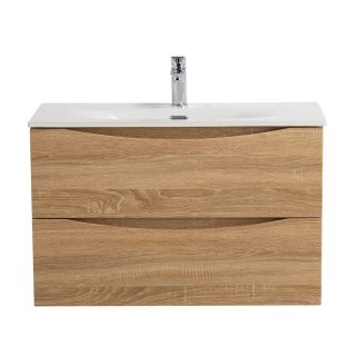 База под раковину BelBagno подвесная с двумя выкатными ящиками, Rovere Bianco, 796x390x500, MARINO-CER-MINI-800-2C-SO-WO-P дуб светлый