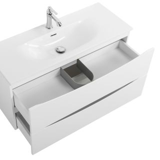 База под раковину BelBagno подвесная с двумя выкатными ящиками, Bianco Opaco, 896x390x500, MARINO-CER-MINI-900-2C-SO-BO-P белый матовый