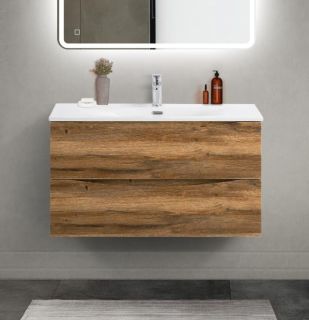 База под раковину BelBagno подвесная с двумя выкатными ящиками, Rovere Rustico, 896x390x500, MARINO-CER-MINI-900-2C-SO-RR-P дуб рустикальный