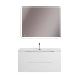 База под раковину BelBagno подвесная с двумя выкатными ящиками, Bianco Lucido, 996x457x500, MARINO-CER-N-1000-2C-SO-BL-P белый глянцевый