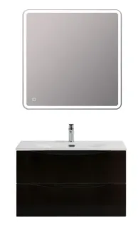 База под раковину BelBagno подвесная с двумя выкатными ящиками, Nero Lucido, 996x457x500, MARINO-CER-N-1000-2C-SO-NL-P черный глянец