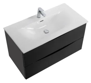 База под раковину BelBagno подвесная с двумя выкатными ящиками, Nero Lucido, 996x457x500, MARINO-CER-N-1000-2C-SO-NL-P черный глянец