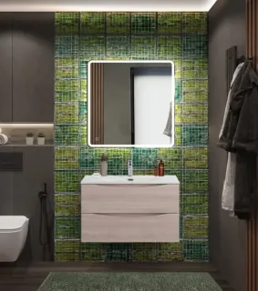 База под раковину BelBagno подвесная с двумя выкатными ящиками, Rovere Grigio, 996x457x500, MARINO-CER-N-1000-2C-SO-RG-P дуб серый