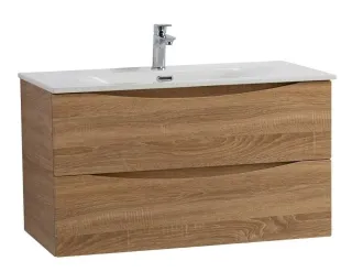 База под раковину BelBagno подвесная с двумя выкатными ящиками, Rovere Bianco, 996x457x500, MARINO-CER-N-1000-2C-SO-WO-P дуб светлый