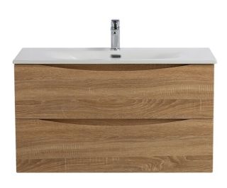 База под раковину BelBagno подвесная с двумя выкатными ящиками, Rovere Bianco, 996x457x500, MARINO-CER-N-1000-2C-SO-WO-P дуб светлый