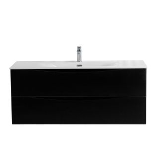 База под раковину BelBagno подвесная с двумя выкатными ящиками, Nero Lucido, 1196x460x500, MARINO-CER-N-1200-2C-SO-NL-P черный глянцевый