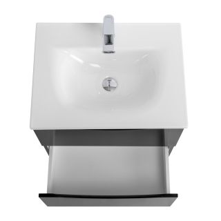 База под раковину BelBagno подвесная с двумя выкатными ящ. Nero Lucido 596x455x500, MARINO-CER-N-600-2C-SO-NL-P черный глянцевый