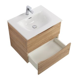 База под раковину BelBagno подвесная с двумя выкатными ящиками, Rovere Bianco, 596x455x500, MARINO-CER-N-600-2C-SO-WO-P дуб светлый