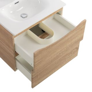 База под раковину BelBagno подвесная с двумя выкатными ящиками, Rovere Bianco, 596x455x500, MARINO-CER-N-600-2C-SO-WO-P дуб светлый