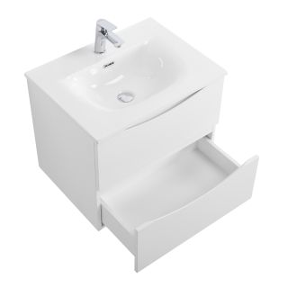 База под раковину BelBagno подвесная с двумя выкатными ящиками, Bianco Lucido, 696x455x500, MARINO-CER-N-700-2C-SO-BL-P белый глянцевый