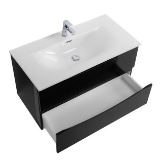 База под раковину BelBagno подвесная с двумя выкатными ящиками, Nero Lucido, 796x455x500, MARINO-CER-N-800-2C-SO-NL-P черный глянцевый