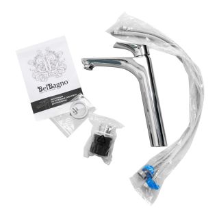 Смеситель BelBagno для накладной раковины без донного клапана, хром MARINO-LMC-CRM-W0