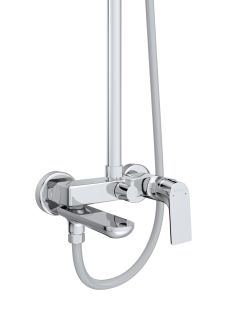 Душевая стойка BelBagno со смесителем и изливом, хром MARINO-VSCM-CRM