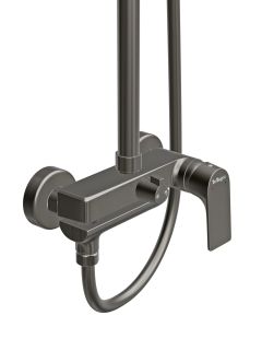 Душевая стойка BelBagno со смесителем и изливом, оружейная сталь MARINO-VSCM-GM