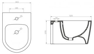 Биде подвесное BelBagno Marino BB105BH