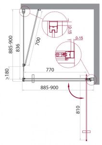 Душевой уголок BelBagno квадратный хром MARMI-A-1-90-C-Cr