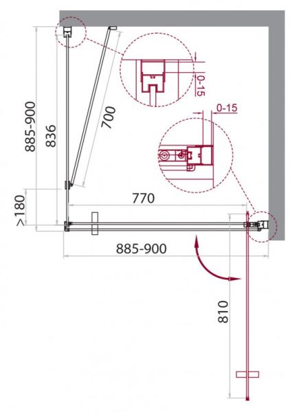 Душевой уголок BelBagno квадратный хром MARMI-A-1-90-C-Cr