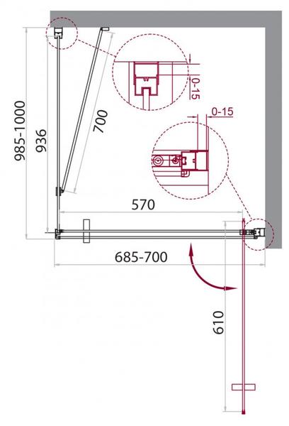 Душевой уголок BelBagno прямоугольный хром MARMI-AH-1-70/100-C-Cr