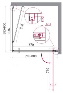 Душевой уголок BelBagno прямоугольный хром MARMI-AH-1-80/90-C-Cr