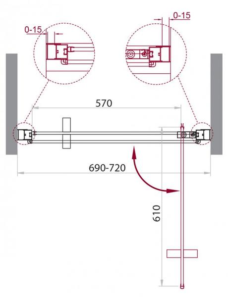 Душевая дверь BelBagno хром MARMI-B-1-70-C-Cr