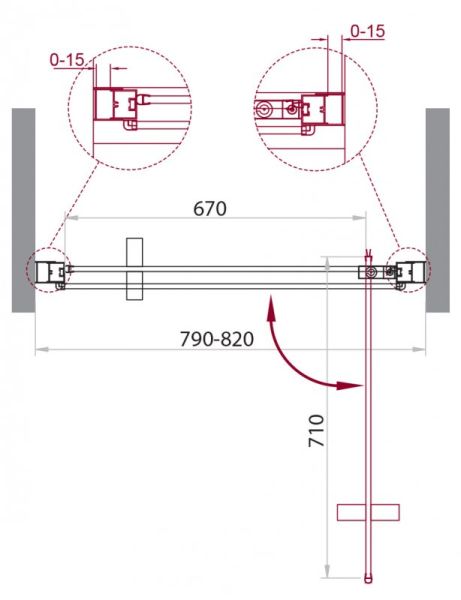 Душевая дверь BelBagno хром MARMI-B-1-80-C-Cr