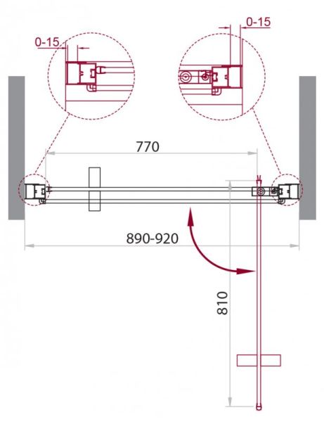 Душевая дверь BelBagno хром MARMI-B-1-90-C-Cr