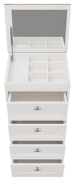 Комод с зеркалом Misty Марта 50см белый
